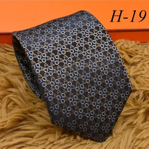 2024 new H Family 100% Silk Tie Creative Stripe Gift for Work Wedding 8cm Suit Accessories necktie  bowties  collared shirt