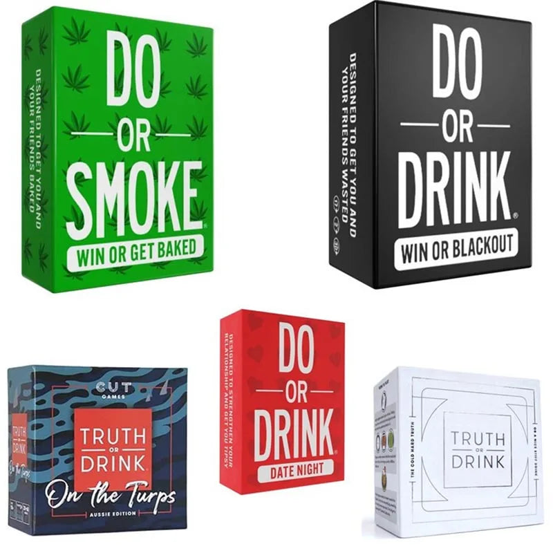 Truth or Drink English Board Games Truth or Drinking Card Games Friends Party Game Card Do or Smoke 2-8 Friends Party Games