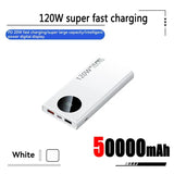 50000mAh Sufficient Capacity Power Bank 120W Super Fast Charging Phone Accessories Mobile Power External Battery For Iphone Hot