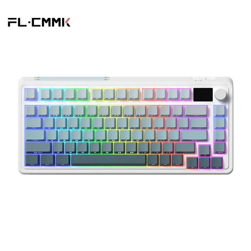 FL·ESPORTS CMK75 Tri-Mode Full-Key Hot Swap 81Key 2.4G Wireless Bluetooth Wired Mechanical Keyboard PBT Keycap for Tablet Laptop