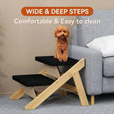 Folding Pet Ramp Non-slip 2 In 1 Stairs For Dogs To Get On Bed Lightweight Dog Bed Stairs Durable Wooden Sturdy Cat Steps