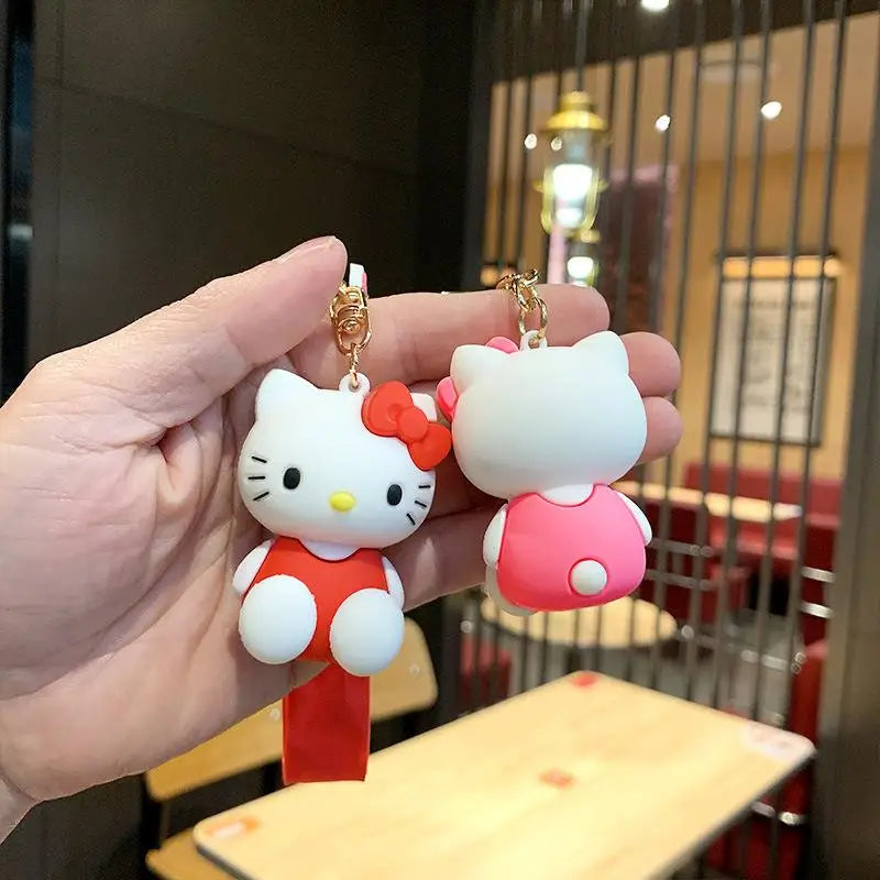 Kawaii Sanrio Hello Kitty Keychain Cartoon Doll Cute Kitty Pvc Key Chain Soft Rubber Car Key Ring Women Bag Pendant Girl Gift