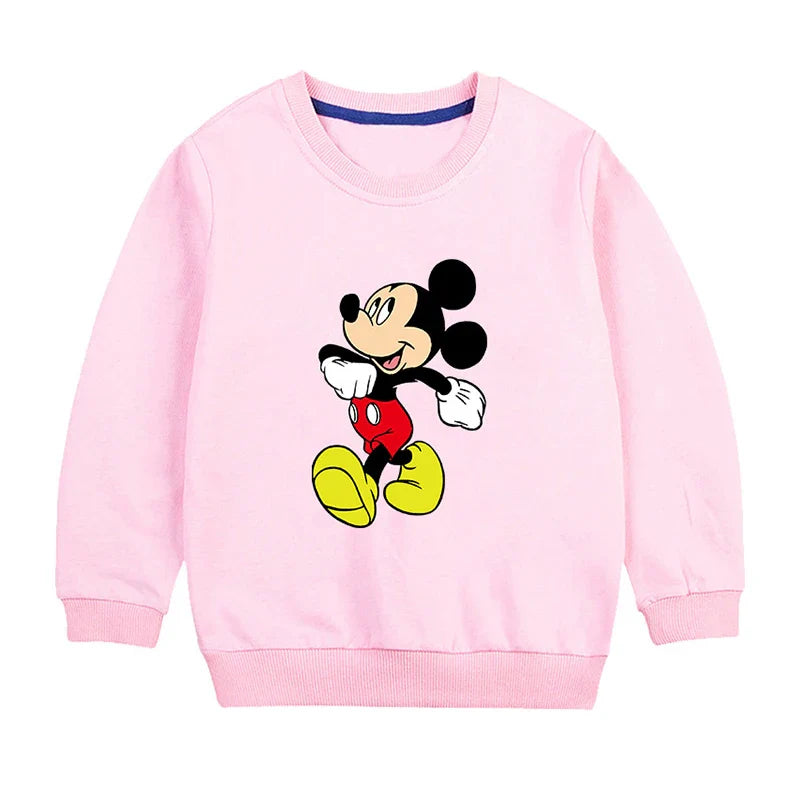 New Spring Autumn Children's Clothing Stitch Sweater Mickey Cartoon kids Sweatshirt boy Girl Long sleeved Pullover Sweatshirt