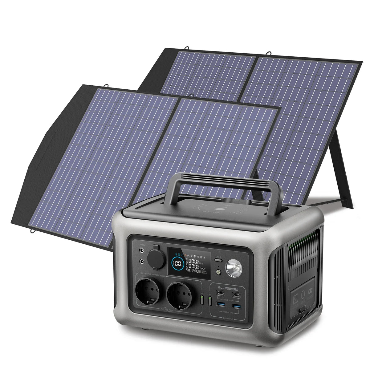 ALLPOWERS R600 Solar Generator with Solar Panel included, 600W 299Wh LiFePO4 Portable Power Station with Solar Charger for Camp