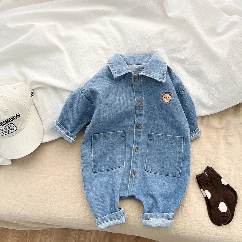 Baby Rompers Infant Boys Girls Clothes Denim Jumpsuits for Infants and Newborn Super Cute Outdoor Crawling Outfit Rompers