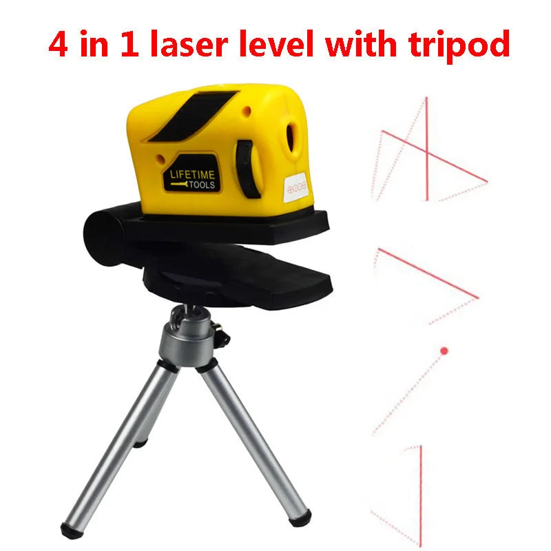 4 IN1 Infrared Laser Level Slash Beam Line Functional Adjustable 360 Degree Horizontal Vertical Cross Lines Measurment Hand Tool