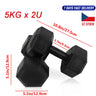 Hexagon Dumbbells Gym Weights for Exercise Dumbbell Gym Equipment Fitness Equipment 5-10kg Set of 2 Units US EU Stock