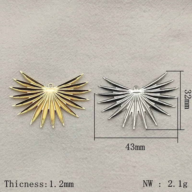 New Arrival!43x32mm50pcs Brass Pendants Copper Feather Charm For Handmade Necklace/Earring DIY Parts,Jewelry Findings&Components