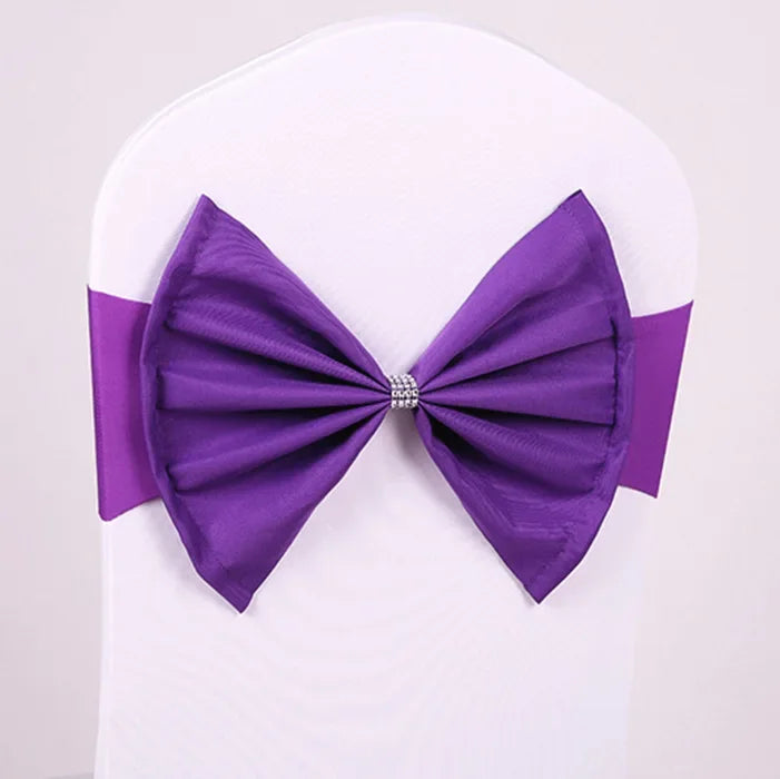 10/50pcs/Lot Bow Chair Sashes Band For Wedding Party Birthday Banquet Spandex Stretch Blend Chair Bow Tie Band Belt Ties Cover