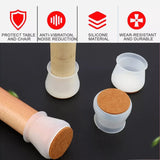 8/16pcs Silicone Table Chair Leg Caps With Felt Anti-Slip Pad Furniture Feet Cover Wooden Floor Scratch Resistant Protectors Mat