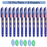 85Pcs/Set Erasable Pen Gel Pens 0.5mm Blue/Black ink Refills Rod Washable Handle School Writing Office Kawaii Stationery Gel Pen