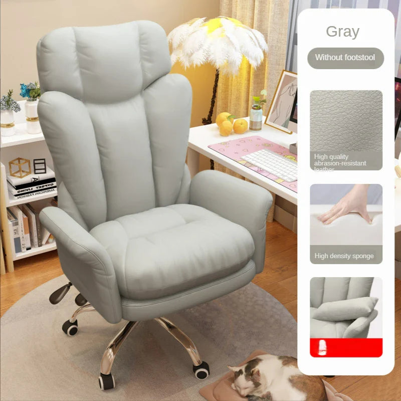 Comfortable fluffy Ergonomics Sofa Chair Home computers Bedroom Chair Single backrest live broadcast revolve office chair