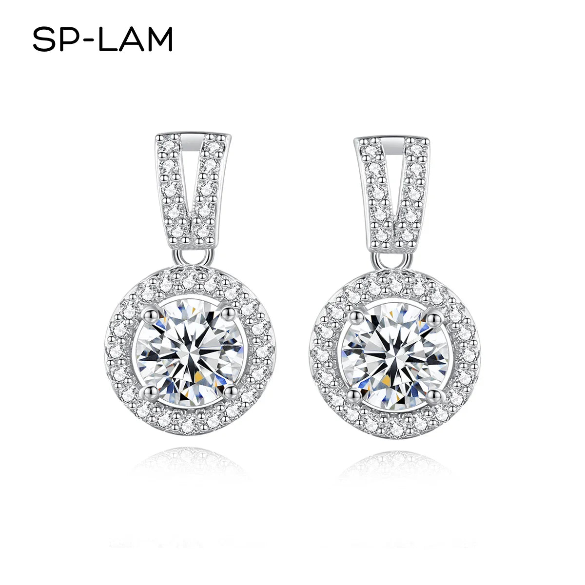 Moissanite Drop Earrings 925 Silver Women Luxury Real GRA I Ct Bridal Wedding Engagement Earing Fine Jewelry Free Shipping