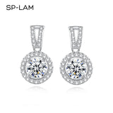 Moissanite Drop Earrings 925 Silver Women Luxury Real GRA I Ct Bridal Wedding Engagement Earing Fine Jewelry Free Shipping