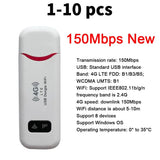 1-10 Pcs 4G LTE Wireless Router USB Dongle 150Mbps Modem Stick Mobile WIFI Broadband Sim Card Wireless WiFi Hotspot Adapter Home