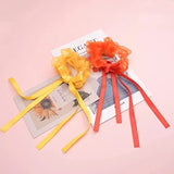 12Pcs Fairy Organza Hair Scrunchies with Ribbon Hair Bows Durable Hair Ties for Thick Hair Ponytail Holders Toddler Girls