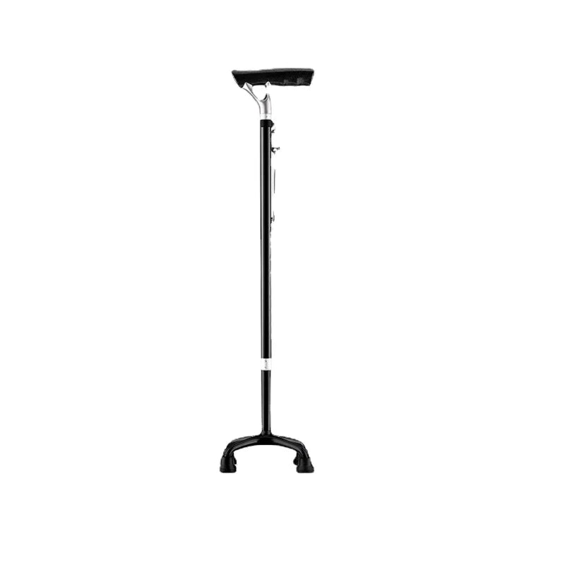 Carbon Material Lightweight Cane Four-foot Non-slip Crutch Elderly Mobility Aids LED Lighting Alarm System Medical Crutches