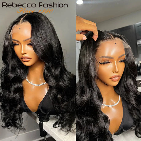 Rebecca Body Wave Lace Front Wigs 180D Transparent Lace Frontal Wig Human Hair Wigs T Part Lace Wig Brazilian Body Wave Lace Wig