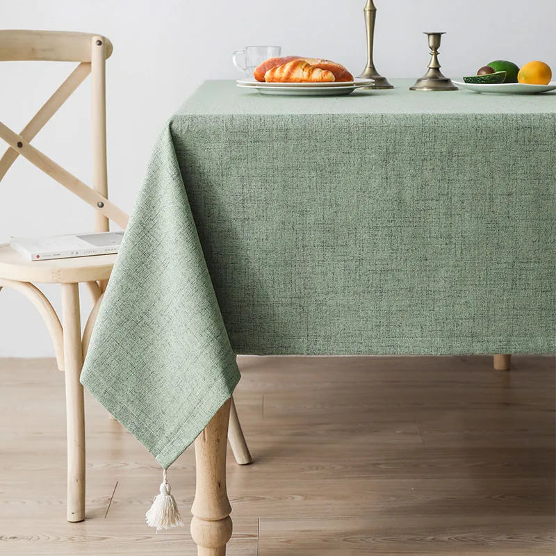 Cotton And Linen Tablecloth Waterproof And Anti-Scalding High-End Small Fresh Rectangular Coffee Table Tablecloth Table Mat