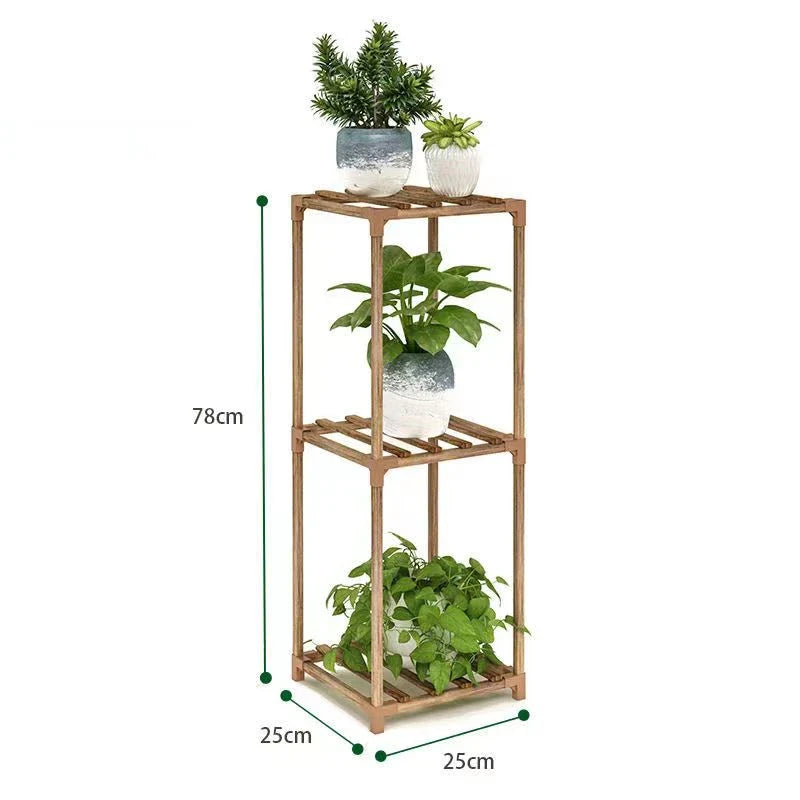 4/5-Shelves Plant Flower Stand Indoor Outdoor Wooden Plants Shelf Home Garden Pots Flower Rack Planter Display Shelf Plant Stand