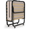 Fold up Bed with Memory Foam Mattress & Metal Frame on Wheels, Foldable Portable Guest Bed for Easy Storage