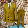 Formal Suit for Men Wedding Tuxedo Double-breasted Jacket and Pants 2-piece Set Business Blazer Gold Buttons Suit Groom