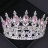 Gorgeous Crystal Bridal Wedding Hair Accessories Rhinestone King Queen Full Round Circle Pageant Tiara Crystal Prom Royal Crown