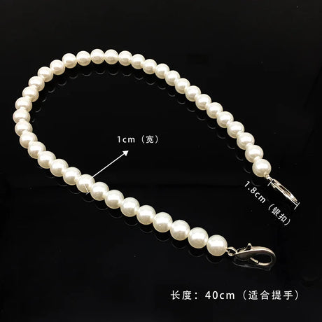 Pearl Strap for Bags Handbag Handles DIY Purse Replacement  crossbody Chain for Shoulder Bag Pearl Belt   bag accessories