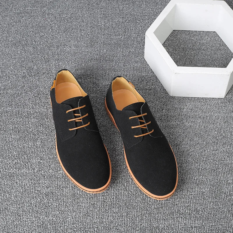 New Men Casual Shoes Lace Up Classic Business British Men Shoes 2024 Summer Oxford Shoes for Male Black Flat Footwear Size 46