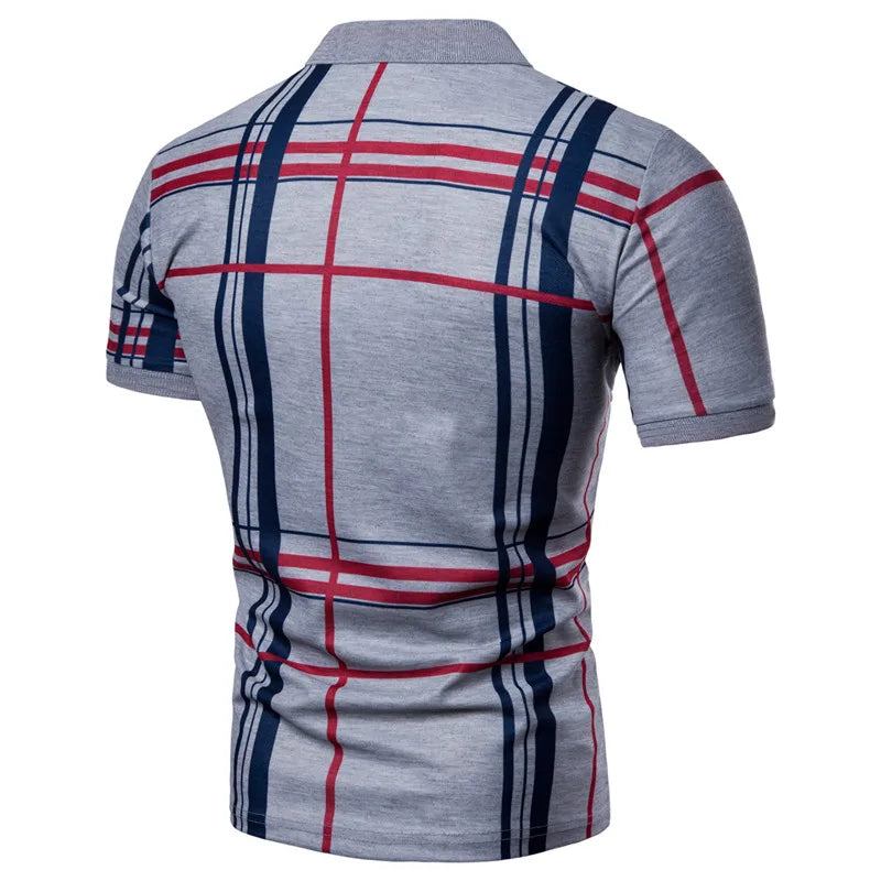 Mens Luxury Clothing Plaid Polo Shirt Golf Tops Wear Summer Classic Casual Short Sleeve Tee Shirt Men Jerseys Camisa Masculina