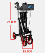 Elderly Trolley Walker with Four-Wheel Mobility Aids Aluminum Alloy Elderly Shopping Cart Lightweight Folding Portable Walker