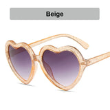 Fashion New Childrens Gradient Sunglasses Heart Shape Frame Glitter Sun Glasses Cartoon Love Heart Cute Sun Glasses Kids Girls