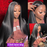 Straight Lace Front Human Hair Wig Pre Pluck Brazilian 13x4 13x6 Hd Transparent Lace Frontal Remy Human Hair Wig For Black Women