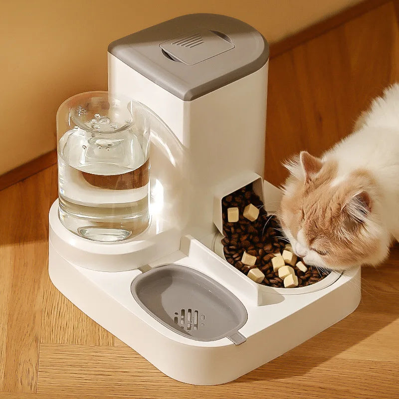 2 in 1 Cat Food Dispenser Feeder Dog Feeding & Watering Supplies Automatic Feeder For Cats Dogs Drinking Water Bowl Pet Product