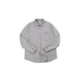 Maden 2023 Autumn Winter Casual Flannel Cotton Shirts Grey Business Long-sleeved Plain Shirt Men's Brand Social Formal Blouses