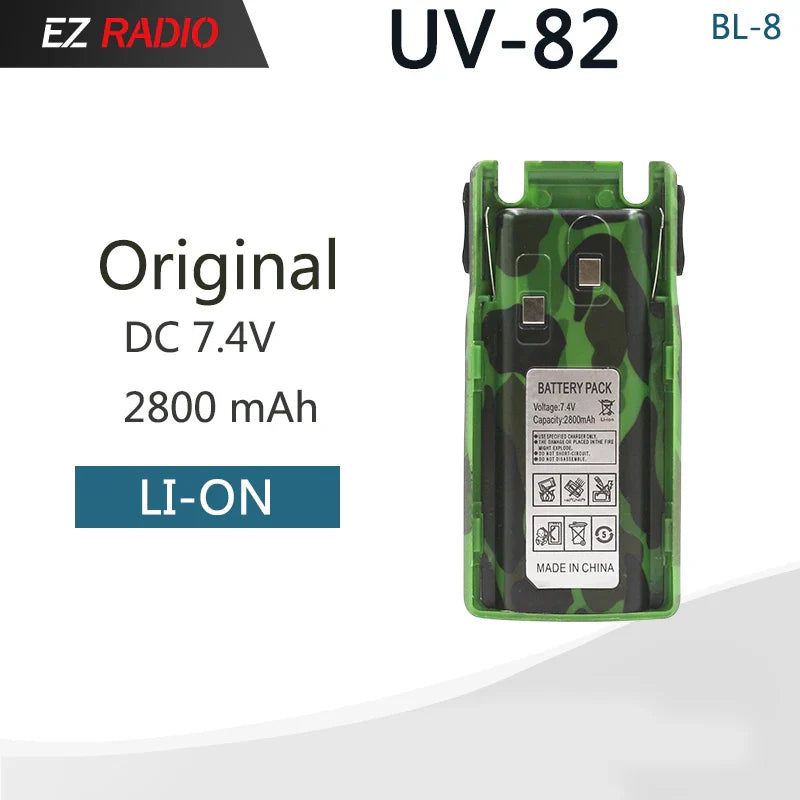 Baofeng UV 82 Battery BL-8 Walkie Talkies Ham Radio 2800mAh Enlarge 3800mah UV82HX Battery UV-8D UV-82HP UV-89 Radio Accessories