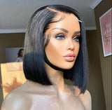 Wear go glueless Bob Wig Lace Front Human Hair Wigs Brazilian Short Bob Wig Natural Color Best Human Hair T Part Lace Wigs 180%