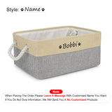 Custom Name Dog Toy Basket Cat Pet Foldable Box Print Personalized ID Storage Baskets For Clothes Pet Accessories