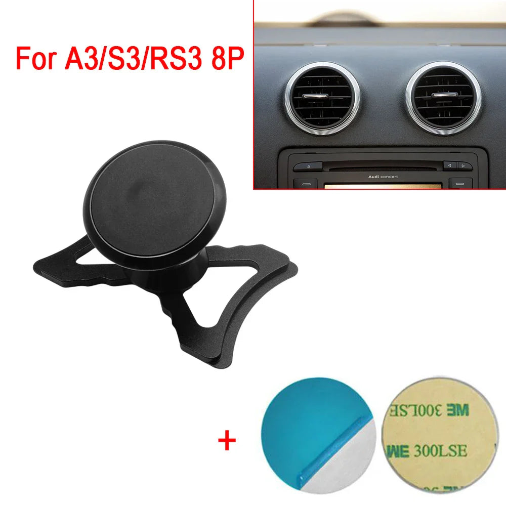 Car Phone Holder For Audi A3 S3 RS3 8P Air Vent Mount Car Styling Bracket GPS Magnet Stand Rotatable Support Mobile Accessories