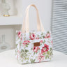 Portable Floral Print Lunch Bag Thermal Insulated Lunch Box Tote Cooler Functional Handbag Student Bento Pouch Food Storage Bags