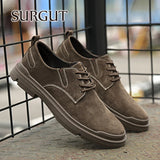 SURGUT Men's Comfortable Casual Work Men Shoe Brand Leather Shoe Top Quality Driving Moccasin Men Luxury Brand Flats Boat Shoes