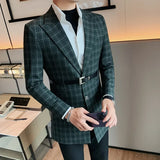 High Quality Fashion All Fashion Casual Solid Color Handsome Smart Casual  Four Seasons  Blazers  Polyester  Single Breasted