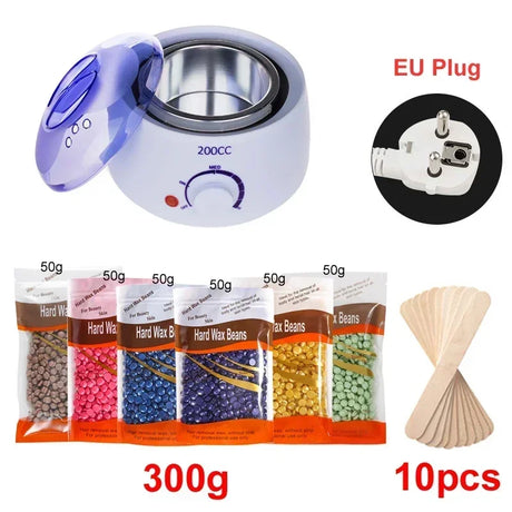 Hair Removal Wax Machine Waxing Heater and Beans Kit Depilatory Epilator Wax-melt Pot Paraffin Warmer Heating Machine