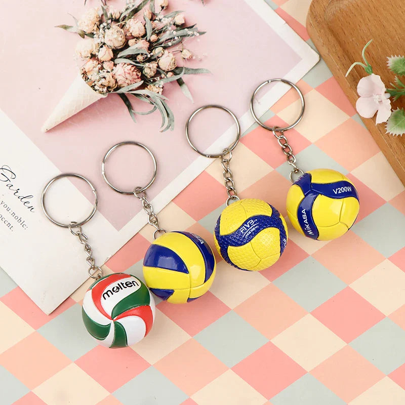 1xFashion PVC Volleyball Keychain Ornaments Business Volleyball Gifts Beach Ball Sport For Players Men Women Key Chain Gift 2022