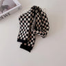 deer jonmi Korean Style New Winter Children Knitted Scarves Plaid Printed Retro All-match Toddlers Kids Warm Shawl