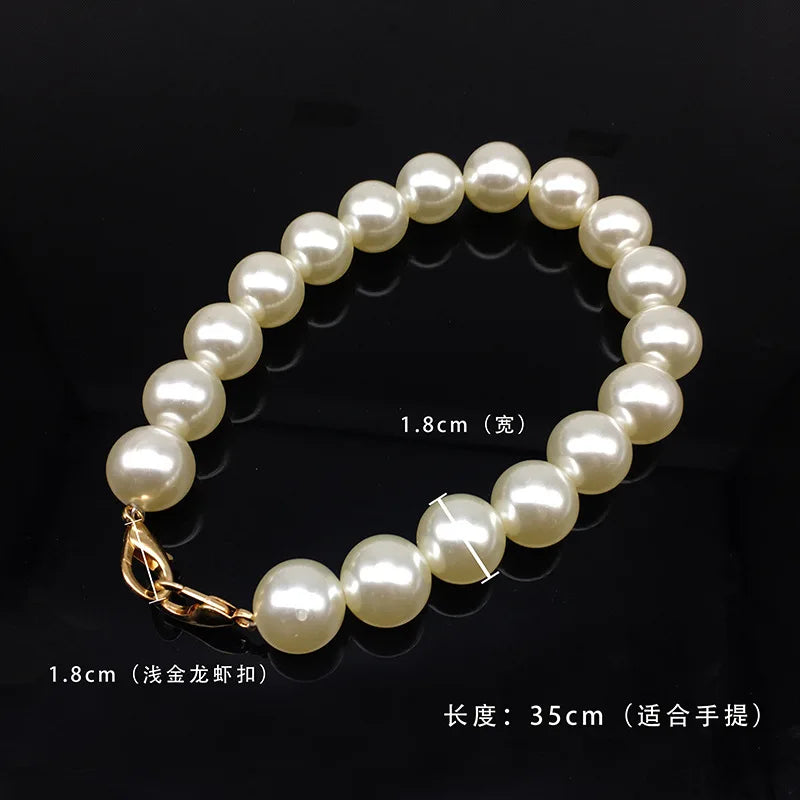 Pearl Strap for Bags Handbag Handles DIY Purse Replacement  crossbody Chain for Shoulder Bag Pearl Belt   bag accessories