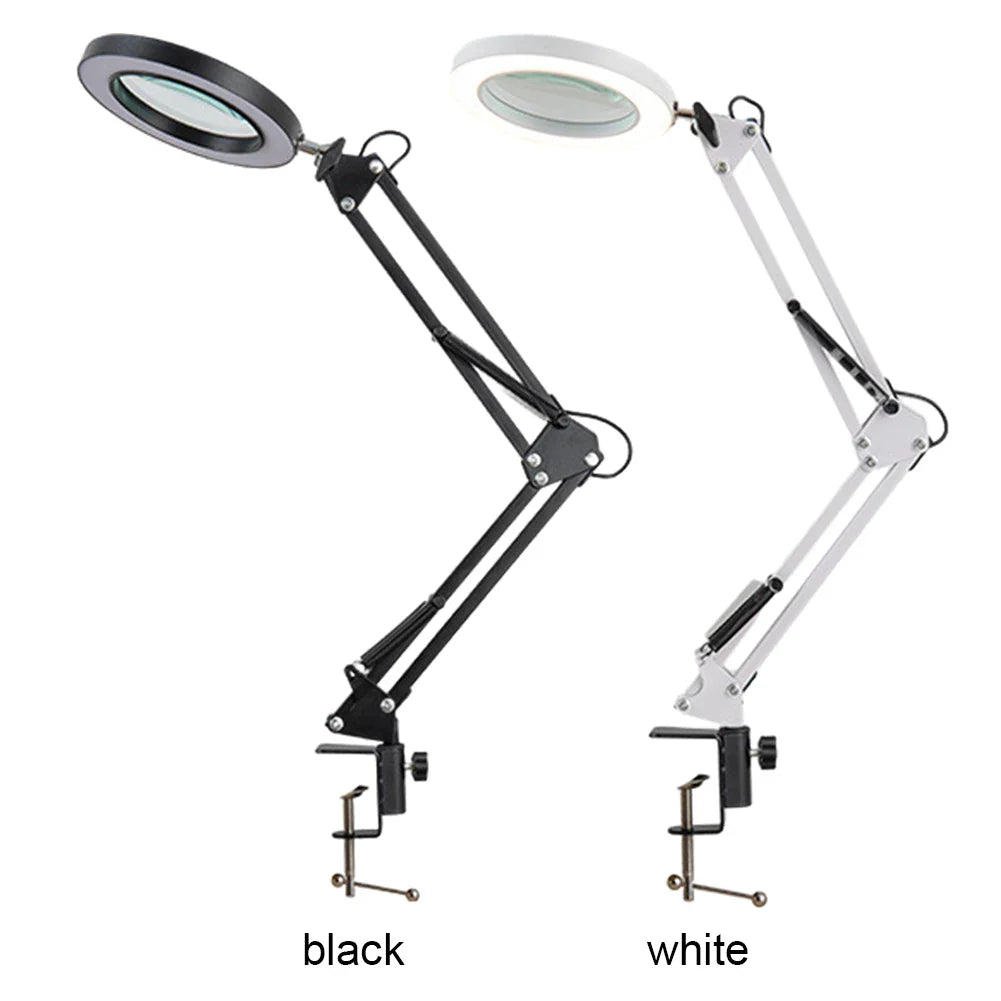 HD30 10X LED Magnifying Magnifier Illuminated Magnifier Lamp 3 Color LED Magnifying Glass for Welding/Table Lamp/Skincare Beauty