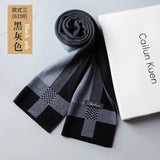 Fashion Classic Business Scarf Men Wool Scarf Soft Warm Thermal Muffler Casual Cashmere Knitted Shawl Male Autumn Winter No Box