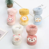 1Pair Winter Baby Boys Girls Cute Cartoon Leg Warmers Socks Toddler Cotton Non-skid Plush Keep Warm Socks For 0-1 T