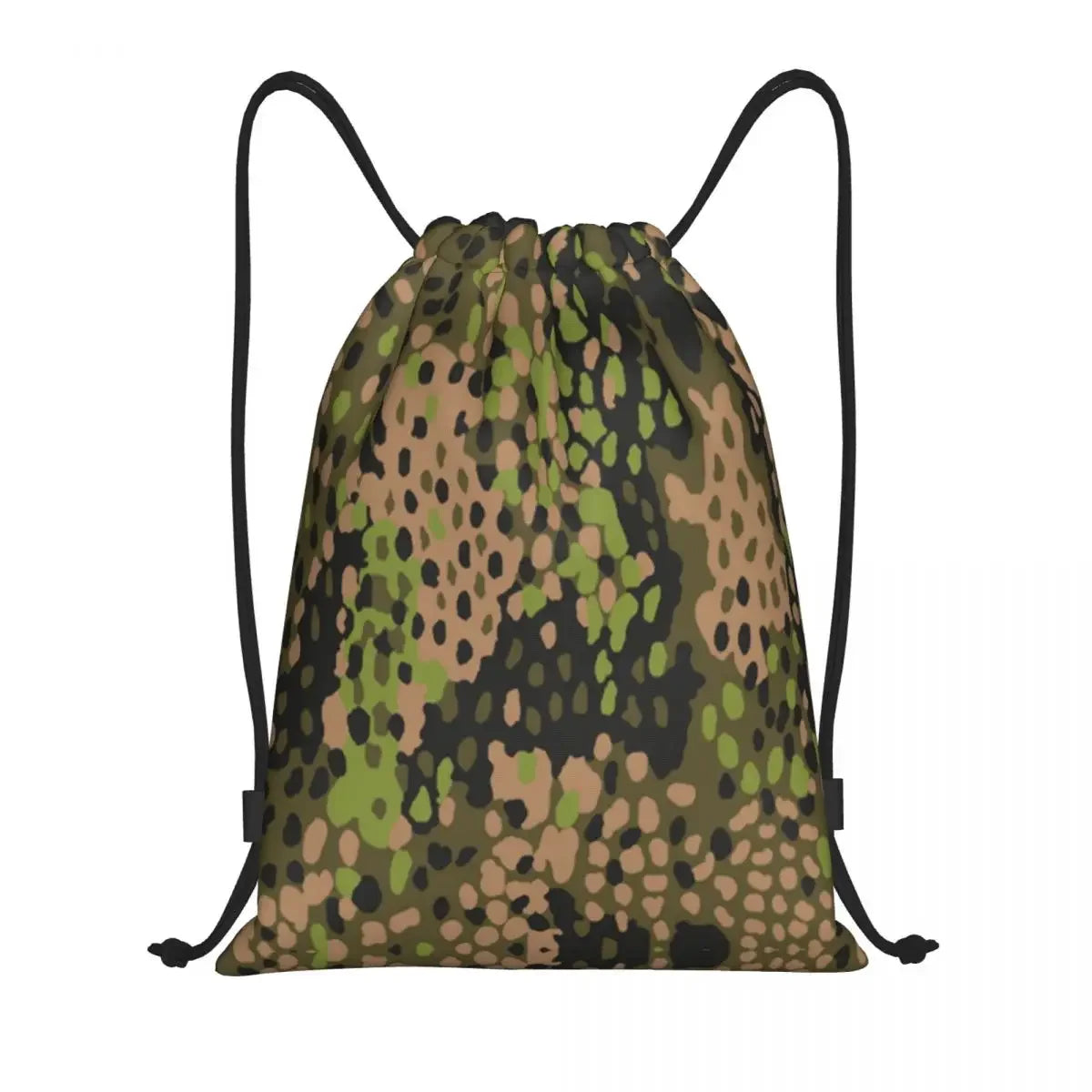 Custom Green Brown Military Camouflage Drawstring Bags Men Women Lightweight Army Jungle Camo Sports Gym Storage Backpack